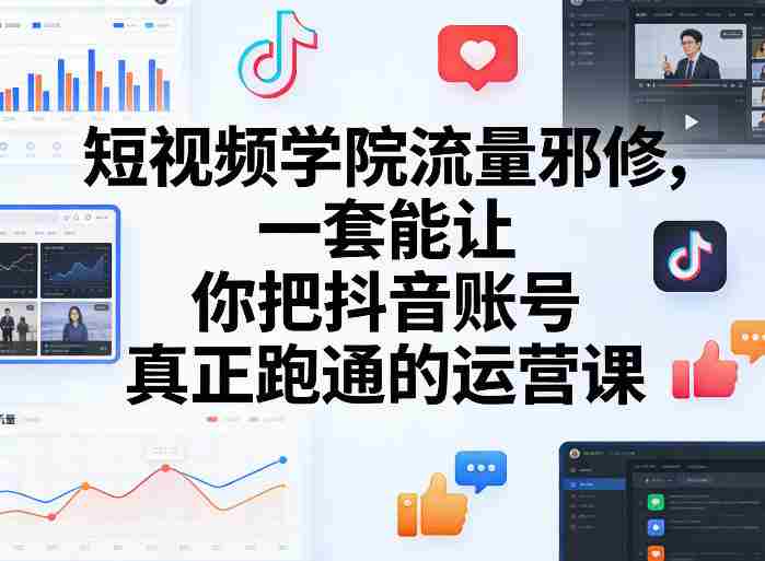 短视频学院流量邪修，一套能让你把抖音账号真正跑通的运营课-轻创网