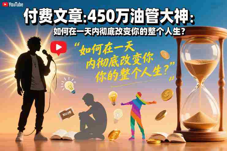 付费文章：450万油管大神：如何在一天内彻底改变你的整个人生？-轻创网