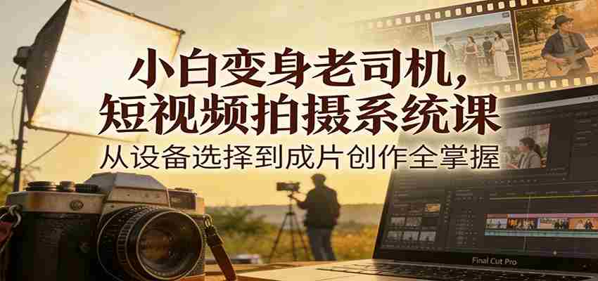 小白变身老司机，短视频拍摄系统课，从设备选择到成片创作全掌握-轻创网