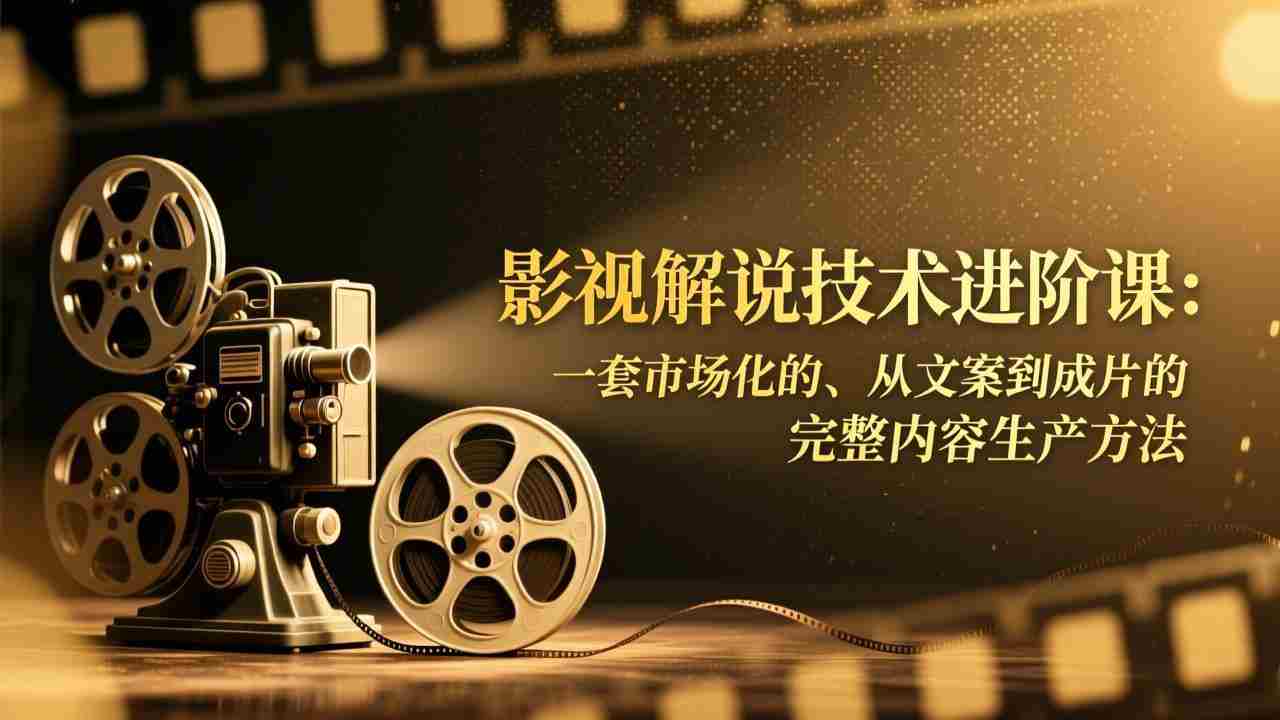 （17185期）影视解说技术进阶课：一套市场化的、从文案到成片的完整内容生产方法-轻创网