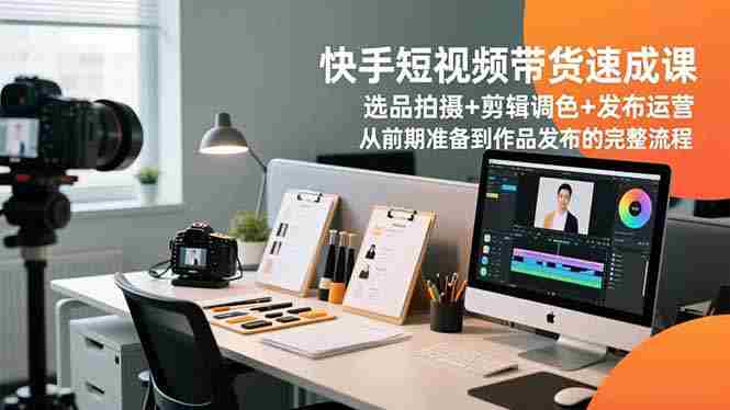 （16752期）快手短视频带货速成课，选品拍摄+剪辑调色+发布运营，从前期准备到作品发布的完整流程-轻创网