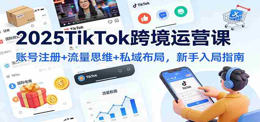 2025TikTok跨境运营课：账号注册+流量思维+私域布局，新手入局指南-轻创网