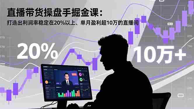 （16727期）直播带货操盘手掘金课：打造出利润率稳定在20%以上、单月盈利超10万的直播间-轻创网