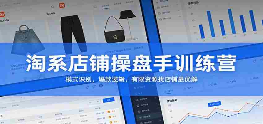 淘系店铺操盘手训练营：模式识别，爆款逻辑，有限资源找店铺最优解-轻创网