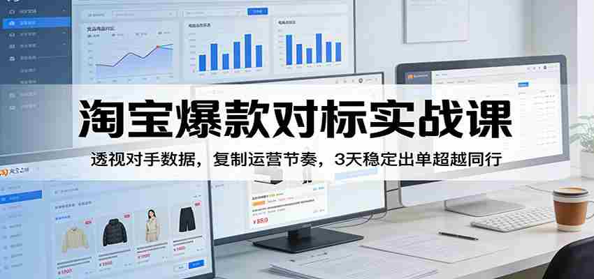 淘宝爆款对标实战课：透视对手数据，复制运营节奏，3天稳定出单超越同行-轻创网