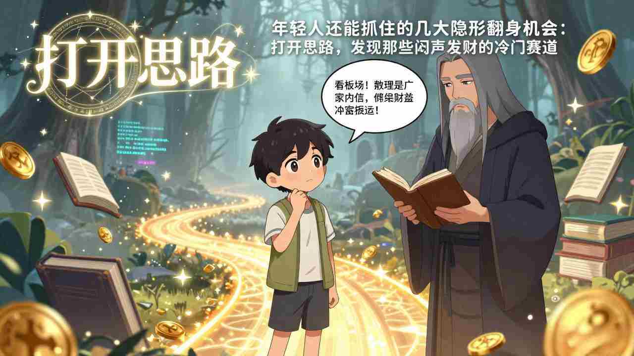 （17471期）付费文1+2：年轻人还能抓住的几大隐形翻身机会：打开思路，发现那些闷声发财的冷门赛道-轻创网