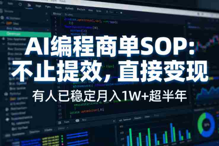 AI编程商单SOP，AI编程不能只给工作提效，还要直接变现，有人已经稳定月入1W+半年了-轻创网