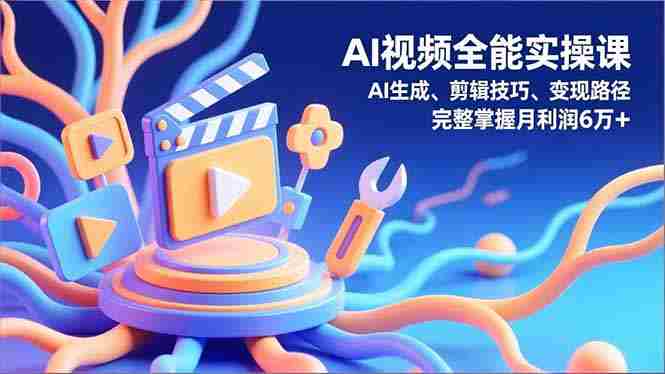 （16731期）AI视频全能实操课，AI生成、剪辑技巧、变现路径，完整掌握月利润6万+-轻创网