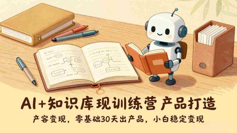 (17323期)AI+知识库变现训练营,产品打造、内容创作、全平台变现,零基础30天出产品,小白稳定变现-轻创网