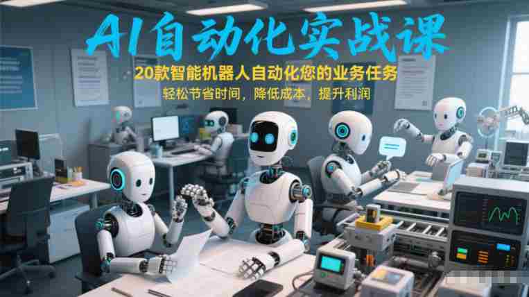AI自动化实战课：20款智能机器人自动化您的业务任务，轻松节省时间，降低成本，提升利润-轻创网