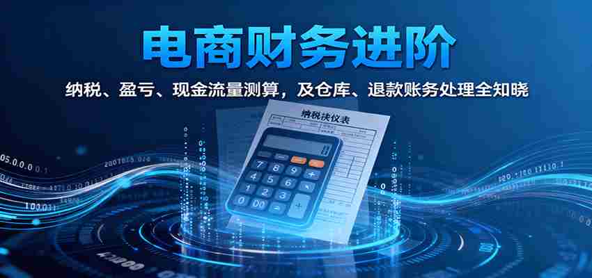 电商财务进阶：纳税、盈亏、现金流量测算，及仓库、退款账务处理全知晓-轻创网