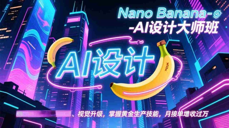 （17141期）Nano Banana-AI设计大师班，修图合成、广告创作、视觉升级，掌握黄金生产技能，月接单增收过万-轻创网