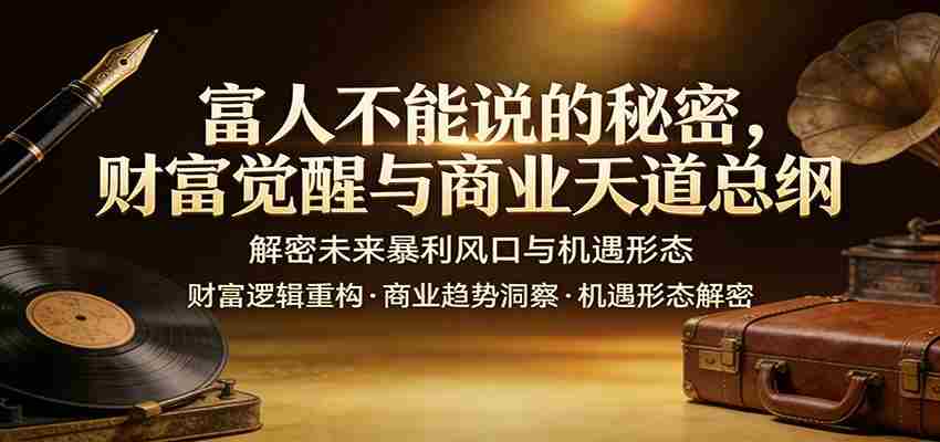 富人不能说的秘密，财富觉醒与商业天道总纲，解密未来暴利风口与机遇形态-轻创网