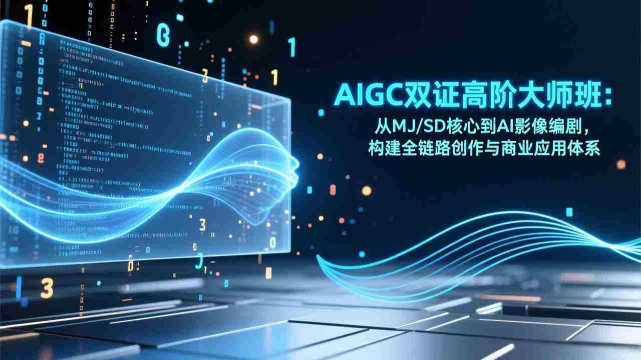 （17198期）AIGC双证高阶大师班：从MJ/SD核心到AI影像编剧，构建全链路创作与商业应用体系-轻创网