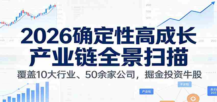 付费文章：2026确定性高成长产业链全景扫描：覆盖10大行业、50余家公司，掘金投资牛股-轻创网