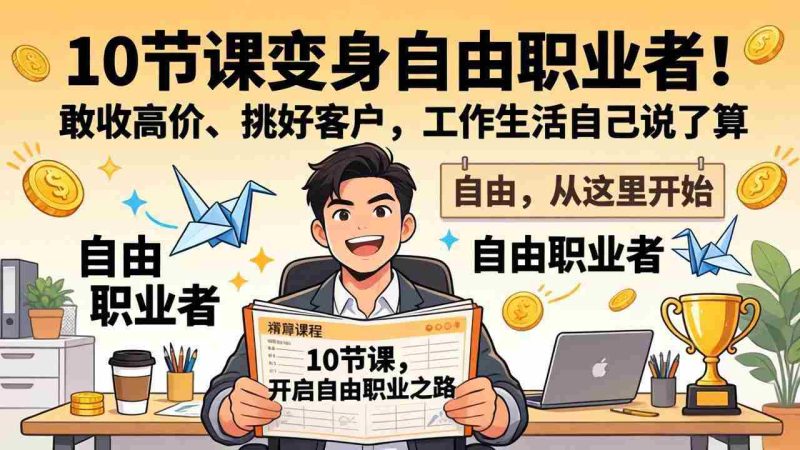 （17663期）10 节课变身自由职业者！敢收高价、挑好客户，工作生活自己说了算-轻创网