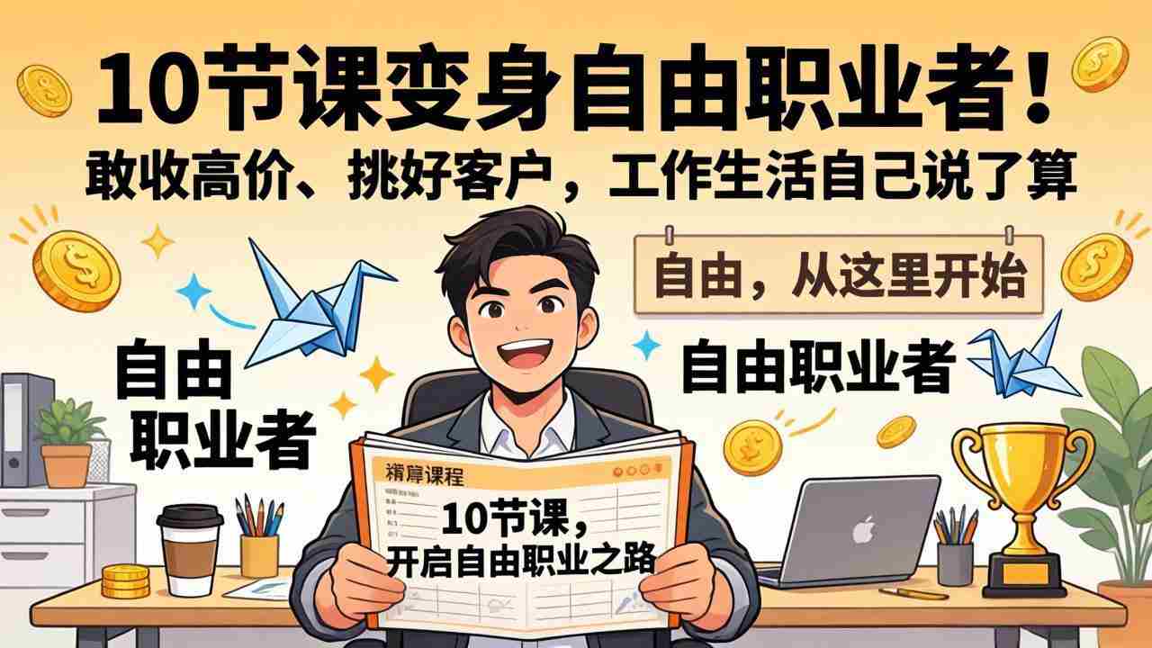 （17663期）10 节课变身自由职业者！敢收高价、挑好客户，工作生活自己说了算-轻创网
