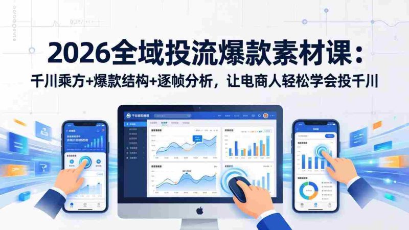 （17705期）2026全域投流爆款素材课：千川乘方+爆款结构+逐帧分析，让电商人轻松学会投千川-轻创网