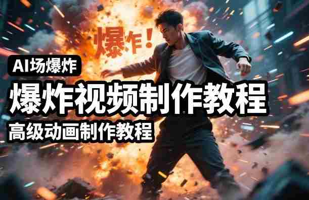 AI场景爆炸视频制作教程，利用人物实拍视频制作出高级的动画特效-轻创网