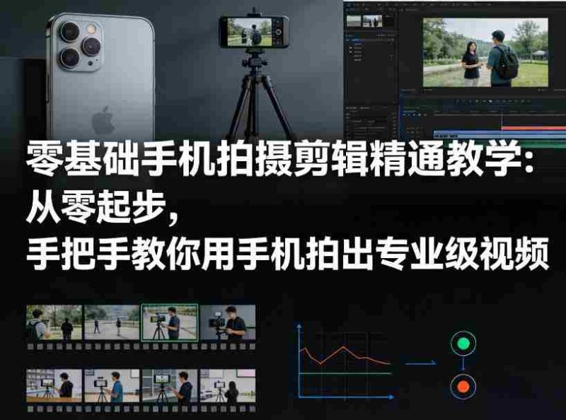 零基础手机拍摄剪辑精通教学：从零起步，手把手教你用手机拍出专业级视频-轻创网