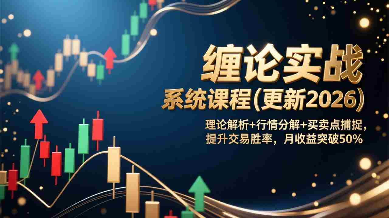 （17136期）缠论实战系统课程(更新2026)，理论解析+行情分解+买卖点捕捉，提升交易胜率，月收益突破50%-轻创网