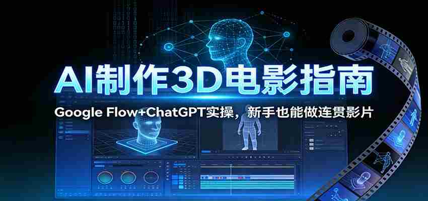 AI制作3D电影指南：Google Flow+ChatGPT实操，新手也能做连贯影片-轻创网