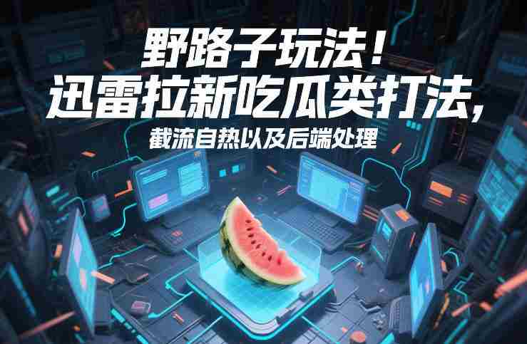 野路子玩法!迅雷拉新吃瓜类打法,截流自热以及后端处理-轻创网