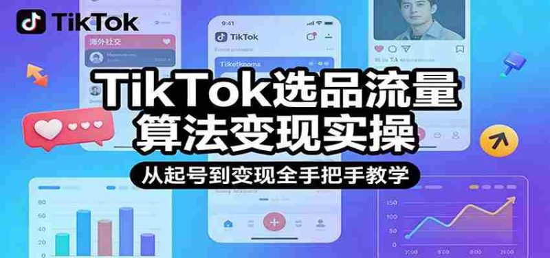 TikTok选品流量算法变现实操，从起号到变现全手把手教学-轻创网