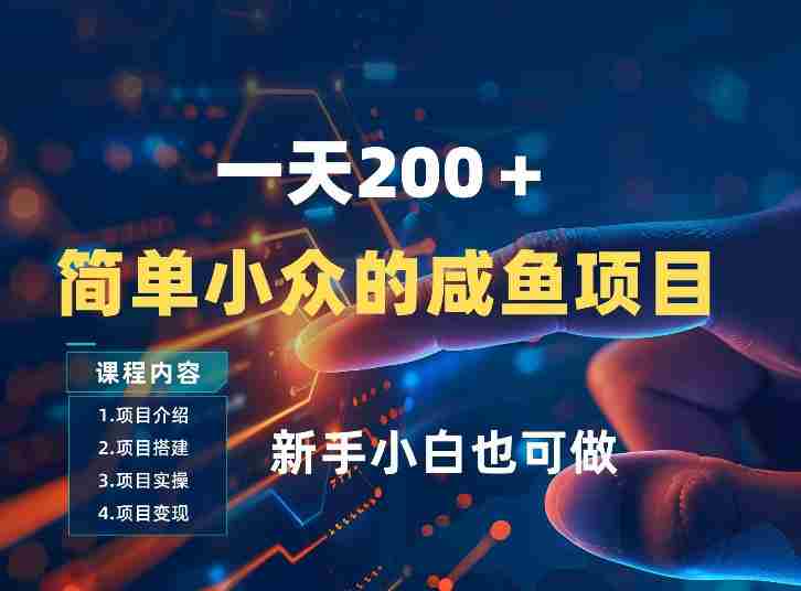 一天收入2张，一个简单小众的咸鱼项目，0门槛小白也能做-轻创网