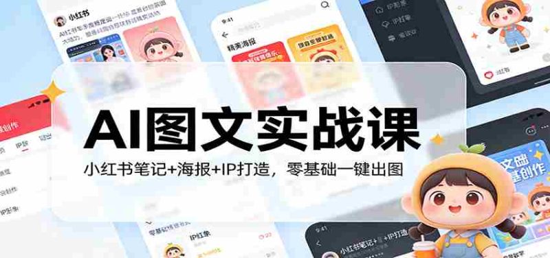 AI图文实战课：小红书笔记+海报+IP打造，零基础一键出图-轻创网