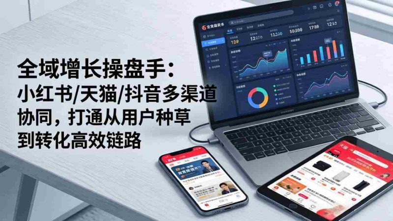 （17605期）全域增长操盘手：小红书/天猫/抖音多渠道协同，打通从用户种草到转化高效链路-轻创网