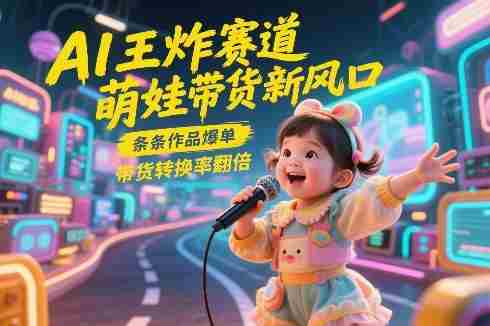 AI王炸赛道，萌娃带货新风口，条条作品爆单，带货转换率翻倍，核心逻辑拆解-轻创网