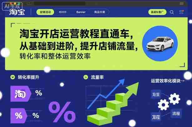 淘宝开店运营教程直通车，从基础到进阶，提升店铺流量，转化率和整体运营效率（更新26年3月24日）-轻创网