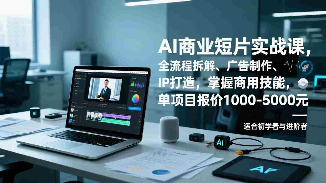 （17051期）AI商业短片实战课，全流程拆解、广告制作、IP打造，掌握商用技能，单项目报价1000-5000元-轻创网