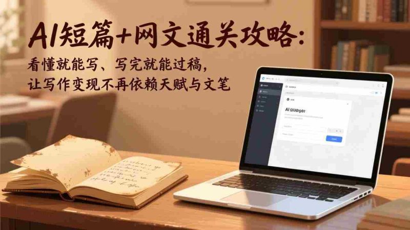（17515期）AI短篇+网文通关攻略：看懂就能写、写完就能过稿，让写作变现不再依赖天赋与文笔-轻创网