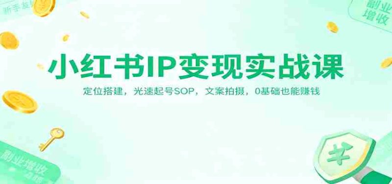 小红书IP变现实战课:定位搭建,光速起号SOP,文案拍摄,0基础也能赚钱-轻创网