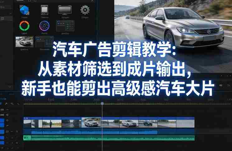 汽车广告剪辑教学：从素材筛选到成片输出，新手也能剪出高级感汽车大片-轻创网