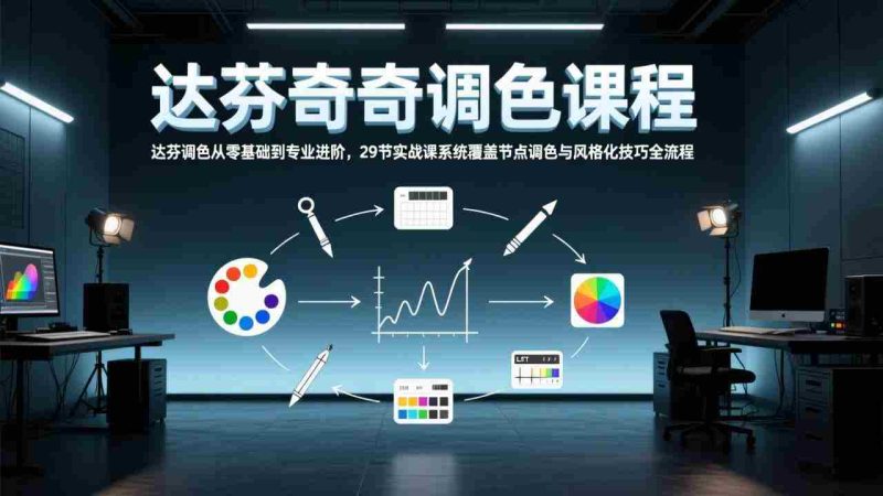 （17484期）达芬奇调色从零基础到专业进阶，29节实战课系统覆盖节点调色与风格化技巧全流程-轻创网