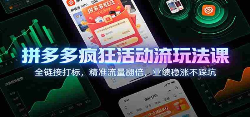 拼多多疯狂活动流玩法课：全链接打标，精准流量翻倍，业绩稳涨不踩坑-轻创网