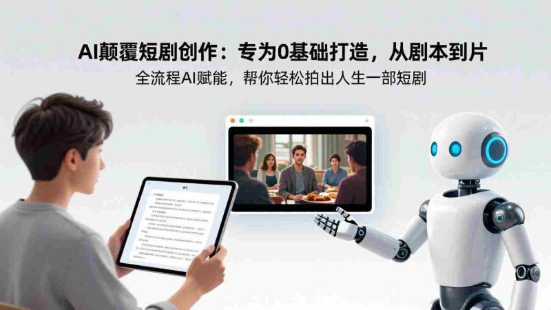 （17564期）AI颠覆短剧创作：专为0基础打造，从剧本到成片全流程AI赋能，帮你轻松拍出人生第一部短剧-轻创网