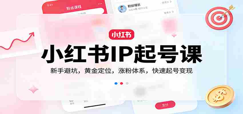 小红书IP起号课：新手避坑，黄金定位，涨粉体系，快速起号变现-轻创网