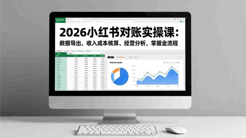 （17071期）2026小红书对账实操课：数据导出、收入成本核算、经营分析，掌握全流程-轻创网