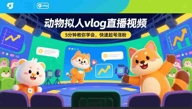 动物拟人vlog直播视频,5分钟教你学会,快速起号涨粉-轻创网