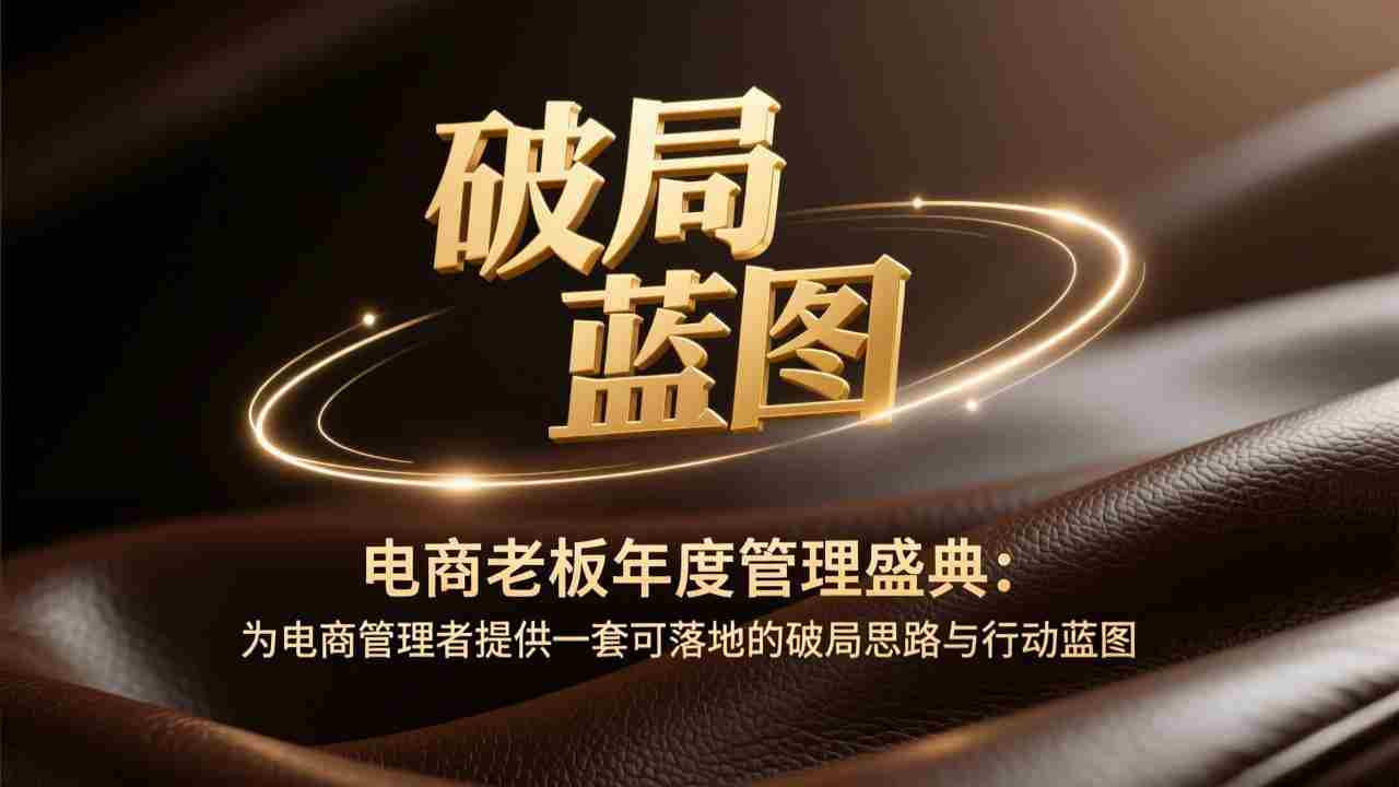 （17374期）电商老板年度管理盛典：为电商管理者提供一套可落地的破局思路与行动蓝图-轻创网