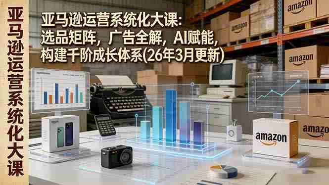 （17622期）亚马逊运营系统化大课：选品矩阵，广告全解，AI赋能，构建千阶成长体系(26年3月更新)-轻创网