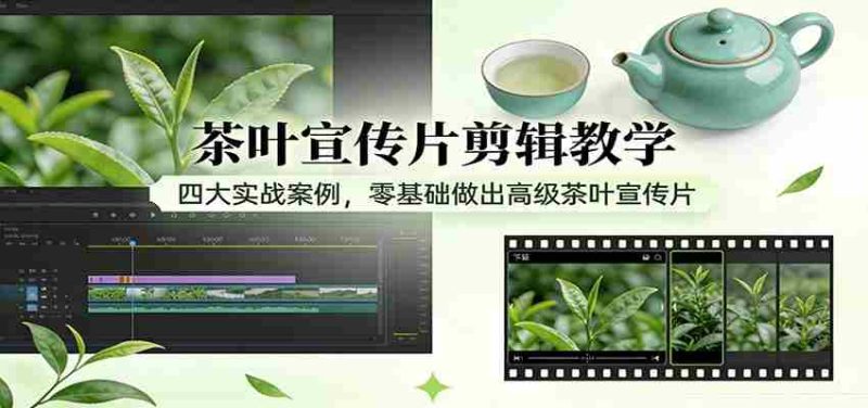 茶叶宣传片剪辑教学：四大实战案例，零基础做出高级茶叶宣传片-轻创网
